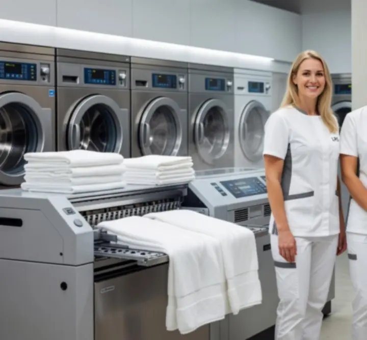 A TRYHARDGG SOLUTIONS LIMITED  alapítója és csapata egy modern mosoda terében