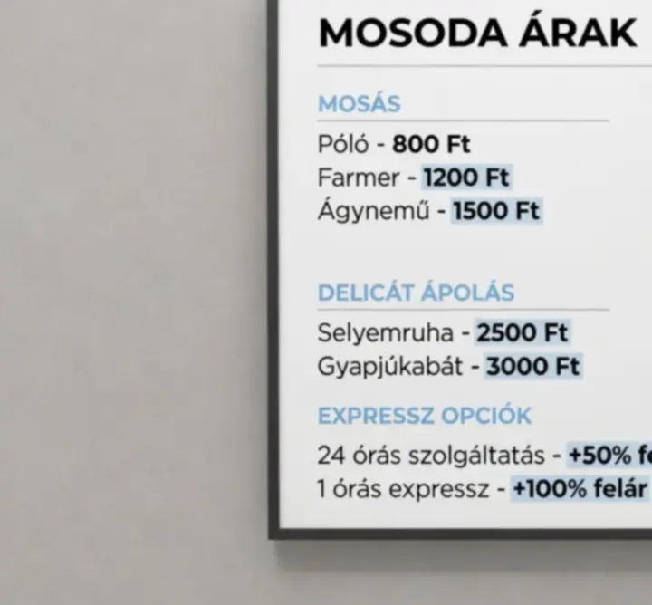 Mosoda árlista ábrája
